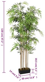 Árvore de bambu artificial 730 folhas 120 cm verde
