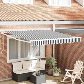 Toldo retrátil 3x2,5 m tecido e alumínio antracite e branco