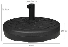 Base para Chapéu de Sol de PE Redonda Suporte para Chapéu de Sol 2,5kg