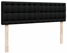 Cama otomana com colchão 140x190 cm tecido preto