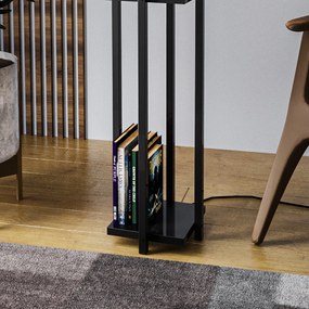 Candeeiro de Pé Shelf Lamp – Preto – 25x25x130 cm