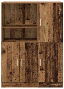 2 pcs armário de cozinha conjunto deriv. madeira madeira velha