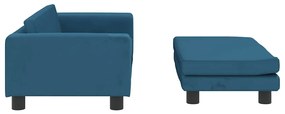 Cama para cães com extensão 100x50x30 cm veludo azul