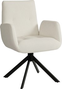 HOMCOM Poltrona estofada, poltrona de destaque, design moderno, giratória, até 120 kg, Creme branco | Aosom Portugal