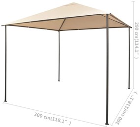 Gazebo tenda com toldo 3x3 m aço bege