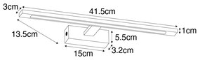 Candeeiro de parede latão 41,5 cm incl. LED IP44 - Jerre Design