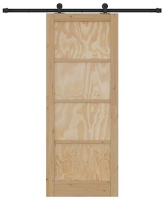 Porta Deslizante vidaXL com Conjunto de Ferragens 83x211 cm Madeira Ma