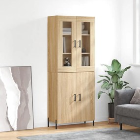 vidaXL Armário alto 69,5x34x180 cm derivados de madeira cor sonoma