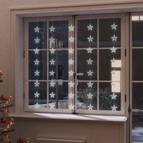 vidaXL Cortina iluminação c/ estrelas 200 LEDs 8 funções branco frio