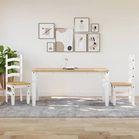 Mesa de jantar Corona 160x80x75 cm madeira pinho maciça branco