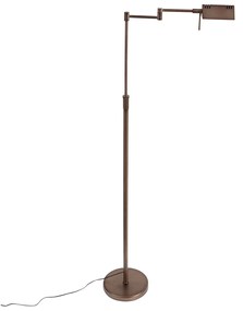 Candeeiro de pé de design bronze escuro incluindo LED com dimmer de toque - Notia Moderno