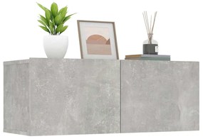 Móveis de TV 2pcs 80x30x30 cm madeira processada cinza cimento