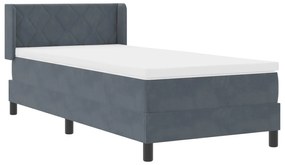 Cama Box Spring com Colchão VidaXL Cinza Escuro 90x200 cm Veludo