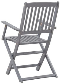 Cadeiras de exterior dobráveis 8 pcs madeira de acácia maciça