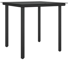 5 pcs conjunto de jantar p/ jardim c/ almofadões vime PE e aço