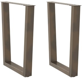 Pés para mesa de jantar em formato de V, 2 peças, aço natural, 60x(72-