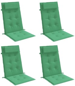 Almofadões p/ cadeira encosto alto 4 pcs tecido oxford verde