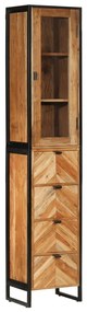 vidaXL Armário p/ casa de banho 40x27x190 cm ferro e acácia maciça