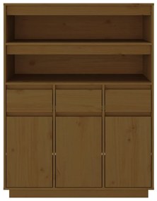 Aparador alto 89x40x116,5 cm pinho maciço castanho-mel