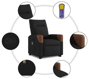 Poltrona de massagens reclinável elevatória tecido preto