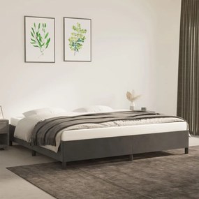 Estrutura de cama sem colchão 200x200 cm veludo cinzento-escuro
