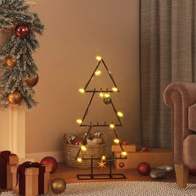 vidaXL Árvore de Natal para decoração 60 cm metal preto