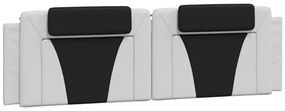 Cama com colchão 180x200 cm couro artificial preto e branco