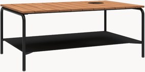 Mesa de centro de jardim com tampo em madeira de teca e suporte para acessórios Patio