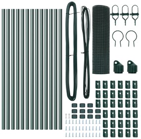 Cerca de Arame Soldado com 13 Postes Verde 0,8x25 m Aço