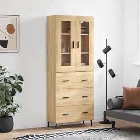 vidaXL Armário alto 69,5x34x180 cm derivados de madeira cor sonoma