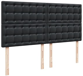Estrutura de cama otomana com colchão 160x200 cm preta