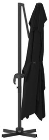 Guarda-Sol Cantilever Roma Preto 352x251x260 cm em Alumínio