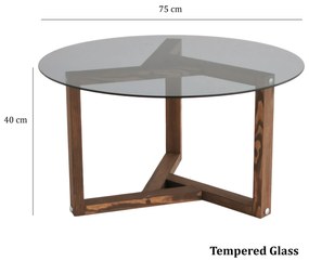 Mesa de Café Miro – Fumê – 75x40x75cm
