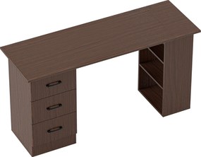 HOMCOM Escrivaninha Moderna com 3 Gavetas e 3 Prateleiras para Quarto e Escritório, em Madeira, 120x49x72 cm, Cor Noce | Aosom Portugal