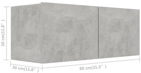 2 pcs conjunto de móveis de TV derivados madeira cinza cimento