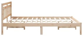 Estrutura da Cama Castanho 140 x 200 cm Madeira de pinho maciça