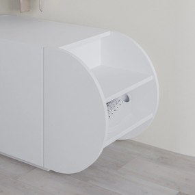 Cabide de Parede Berlin BA – Nogueira e Branco – 120x200x35 cm