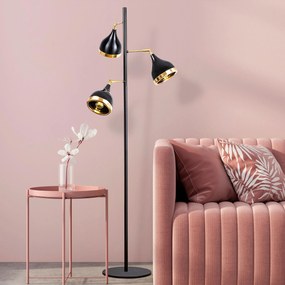 Candeeiro de Pé Yildo – Preto e Dourado – 163 cm