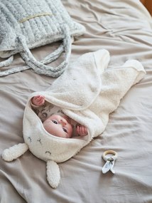 Capa para carrinho de bebé, em peluche, forro em jersey branco escuro liso