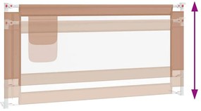 Barra segur. p/ cama infantil tecido 180x25cm cinza-acastanhado