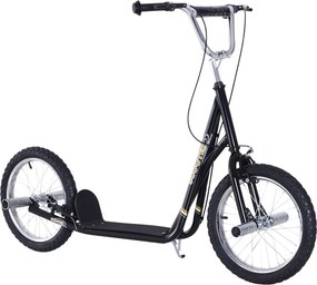 Trotinete para Crianças acima de 5 anos Scooter de 2 Rodas Grandes Insufláveis de 16 Polegadas com Freios e Guidão Ajustável em Altura 143x58x92-100cm