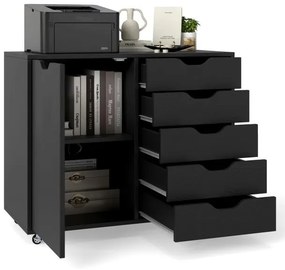Mesa de centro quadrada de 2 níveis com 4 compartimentos de armazenamento e base em forma de cruz - Café