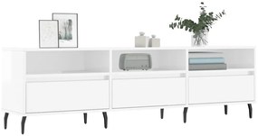 Móvel p/ TV 150x30x44,5 cm derivados madeira branco brilhante