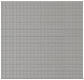 Manta pesada 15 kg 220x230 cm tecido cinzento