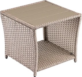Mesa de apoio Jardim Polyrattan Vedis 45x45x40cm creme