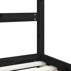 Estrutura de cama infantil 80x200 cm pinho maciço preto
