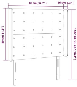 Cabeceira cama c/ abas veludo 83x16x118/128 cm azul-escuro