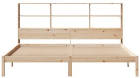 Cama com estante sem colchão 200x200 cm pinho maciço