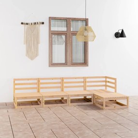vidaXL 5 pcs conjunto lounge de jardim pinho maciço