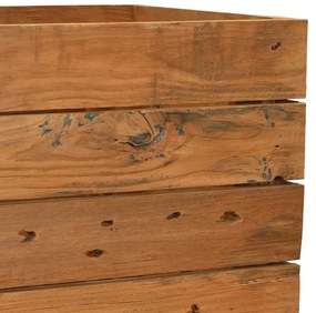 Vaso/floreira 150x40x55 cm madeira de teca reciclada e aço